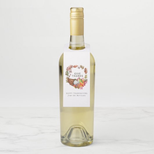 Fülle des Herbstes Botanischer Erntedankfesttag Flaschenanhänger (Auf Flasche)