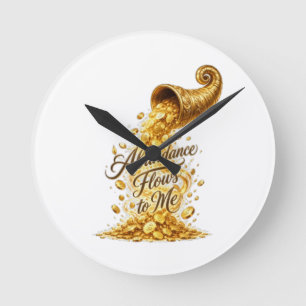 Fülle fließt zu mir Wanduhr