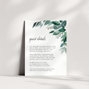 Fülle Foliage Wedding Guest Details Card Begleitkarte