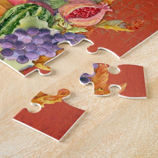 Fülle-Herbst-Ernte verlässt Granatapfeltraube Puzzle (Seite)