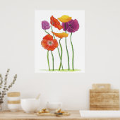 Fülle Poppies Aquarellmalerei Poster (Küche)