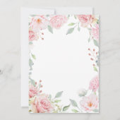 Fülle Rose | Elegante Rosa Blumenhochzeit Einladung (Rückseite)