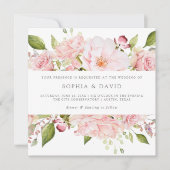 Fülle Rose | Elegante Rosa Blumenhochzeit Einladung (Vorderseite)