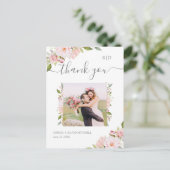 Fülle Rose | Floral Wedding Danke Foto Postkarte (Stehend Vorderseite)