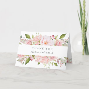Fülle Rose Floral Wedding White Vielen Dank Dankeskarte