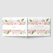 Fülle Rose | Rosa Blumenhochzeit auf Weiß Gästebuch (Voll)