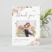 Fülle Rose | Rosa Foto zum Hochzeitsfeiern Dankeskarte (Stehend Vorderseite)