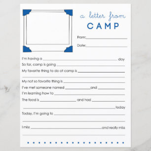 Füllen Sie das Camp Letter Camp Stationery aus