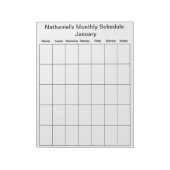 Füllen Sie das Kalenderdiagramm im Notepad aus. Notizblock (Rotiert)