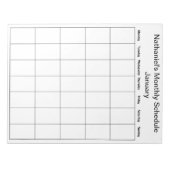 Füllen Sie das Kalenderdiagramm im Notepad aus. Notizblock (Vorderseite)