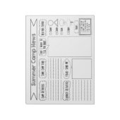Füllen Sie das leere Summer Camp Stationary aus Notizblock (Rotiert)