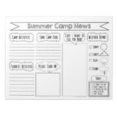 Füllen Sie das leere Summer Camp Stationary aus Notizblock (Vorderseite)