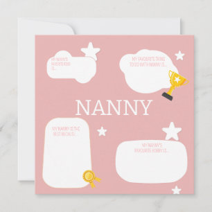 Füllen Sie das Nanny-Muttertags-Formular aus  Feiertagskarte