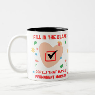 Füllen Sie das Valentinsgruß-Formular aus - Person Zweifarbige Tasse