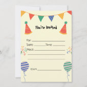 Füllen Sie die Blank Birthday Einladung. Einladung (Vorderseite)