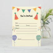 Füllen Sie die Blank Birthday Einladung. Einladung (Stehend Vorderseite)