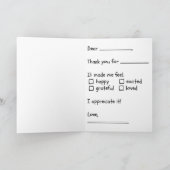 Füllen Sie die Blank Dankeschön Karte aus Kind aus (Innenseite)