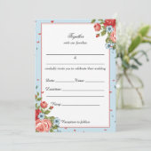 Füllen Sie die Blank Floral Hochzeit Einladung. Einladung (Stehend Vorderseite)