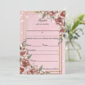 Füllen Sie die Blank Floral Hochzeit Einladung. Einladung (Stehend Vorderseite)