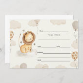 Füllen Sie die Blankeneinladung Löwen Birtdhay Jun Einladung (Vorne/Hinten)