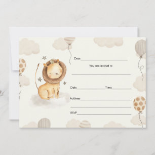 Füllen Sie die Blankeneinladung Löwen Birtdhay Jun Einladung