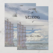 Füllen Sie die Blanker-Ozean-Hochzeitseinladung au Einladung (Vorne/Hinten)