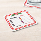 Füllen Sie die Blanks Naughty oder Nizza aus Rechteckiger Pappuntersetzer (angewinkelt)