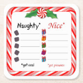 Füllen Sie die Blanks Naughty oder Nizza aus Rechteckiger Pappuntersetzer (Vorderseite)