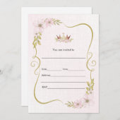 Füllen Sie die einladende Aquarelldruckerin aus Einladung (Vorne/Hinten)