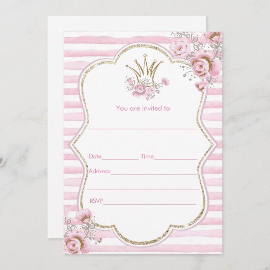 Füllen Sie die einladende Aquarelldruckerin aus Einladung (Vorne/Hinten)