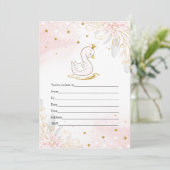 Füllen Sie die einladende Rosa Goldschwan Wasserfa Einladung (Stehend Vorderseite)