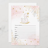 Füllen Sie die einladende Rosa Goldschwan Wasserfa Einladung (Vorne/Hinten)