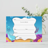 Füllen Sie die Einladungen Narwahal unter dem Meer (Stehend Vorderseite)