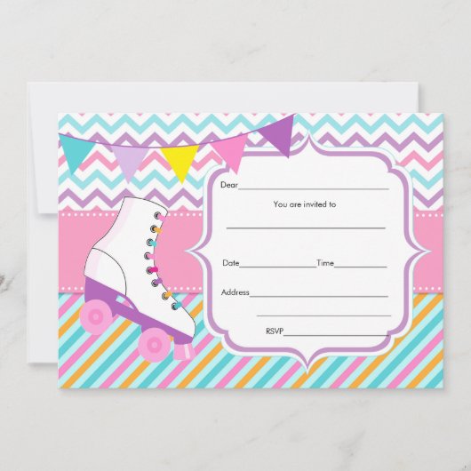 Füllen Sie die Einladungswalze der Einladung Skate (Vorderseite)