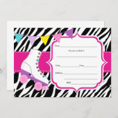 Füllen Sie die Einladungswalze Skaten zebra aus. Einladung (Vorne/Hinten)