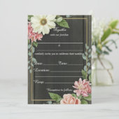 Füllen Sie die leere blühende rustikale Hochzeitse Einladung (Stehend Vorderseite)