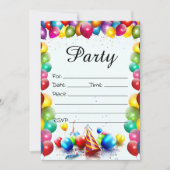 Füllen Sie die leere Einladung zum Geburtstag aus (Vorderseite)