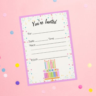 Füllen Sie die leere Einladung zum Geburtstag aus