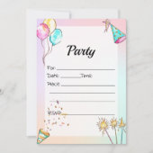 Füllen Sie die leere Einladung zum Geburtstag aus (Vorderseite)