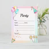 Füllen Sie die leere Einladung zum Geburtstag aus (Stehend Vorderseite)