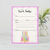Füllen Sie die leere Einladung zum Geburtstag aus (Stehend Vorderseite)