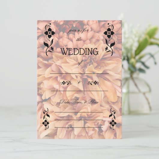 Füllen Sie die Leerlaufeinladung für die Hochzeit Einladung (Stehend Vorderseite)