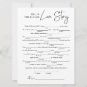 Füllen Sie die Liebe der Leerzeichen aus. | Brautp Karte (Vorderseite)