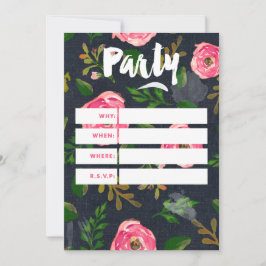 Füllen Sie Einladungs-Karten - Denim Fleur aus Einladung