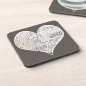 Füllen Sie Ihr Herz-Dunkel-braun Getränkeuntersetzer (Linke Seite)