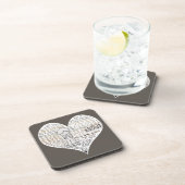 Füllen Sie Ihr Herz-Dunkel-braun Getränkeuntersetzer (Rechte Seite)