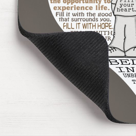 Füllen Sie Ihr Herz-Dunkel-braun Mousepad (Ecke)