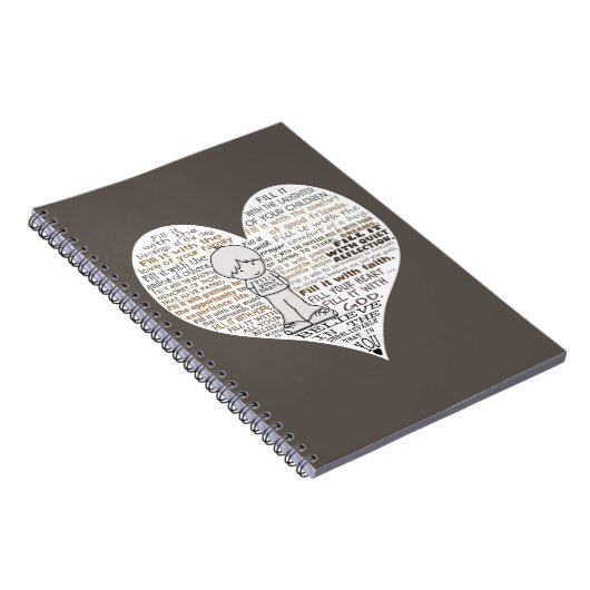 Füllen Sie Ihr Herz-Dunkel-braun Notizblock (Rechte Seite)