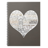 Füllen Sie Ihr Herz-Dunkel-braun Notizblock (Vorderseite)