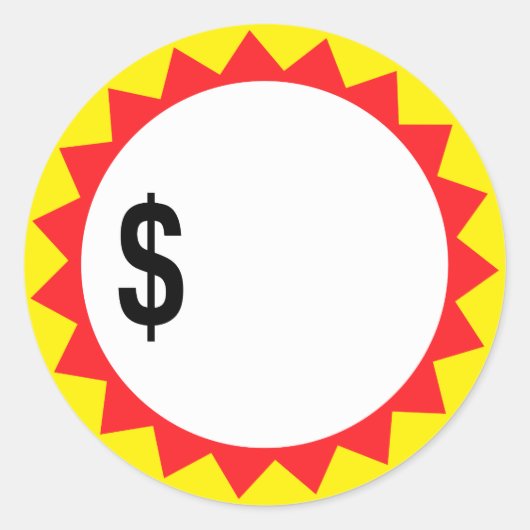 Füllen Sie Ihre eigenen Preisrabatt-Aufkleber aus. Runder Aufkleber (Vorderseite)